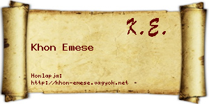 Khon Emese névjegykártya